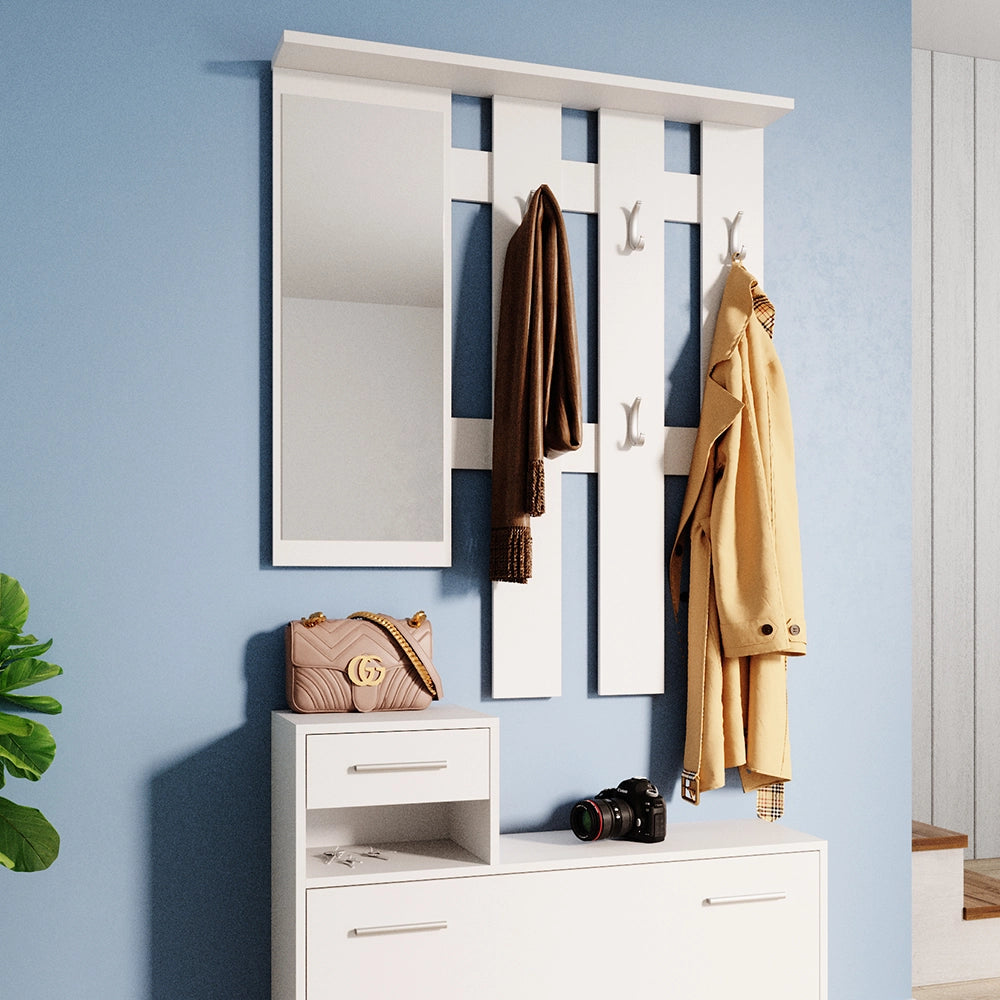 Vicco Armadio da ingresso Bianco 25 x 191 cm
