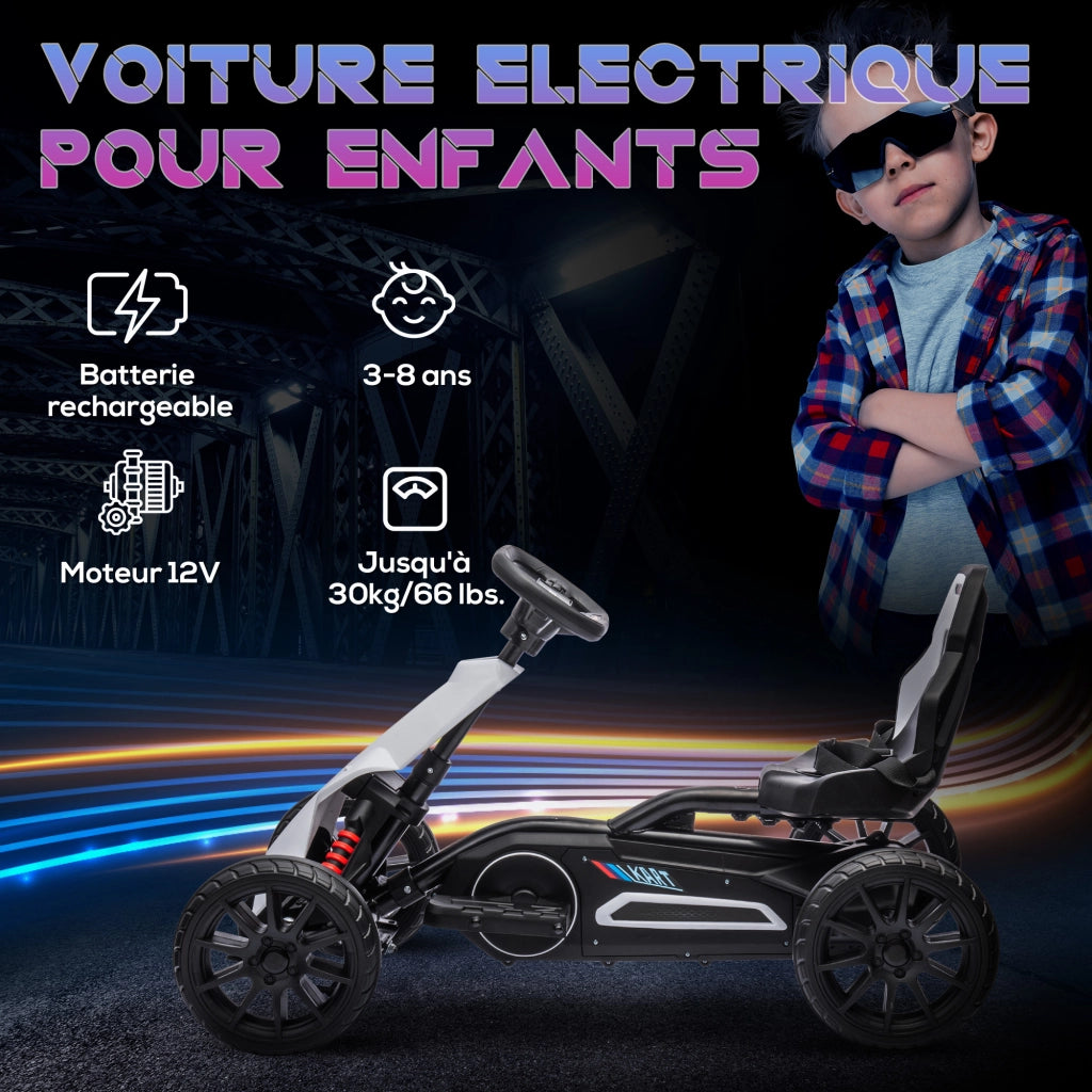 Auto elettrica per bambini 12V ¨C Zephmum ¨C Bianco