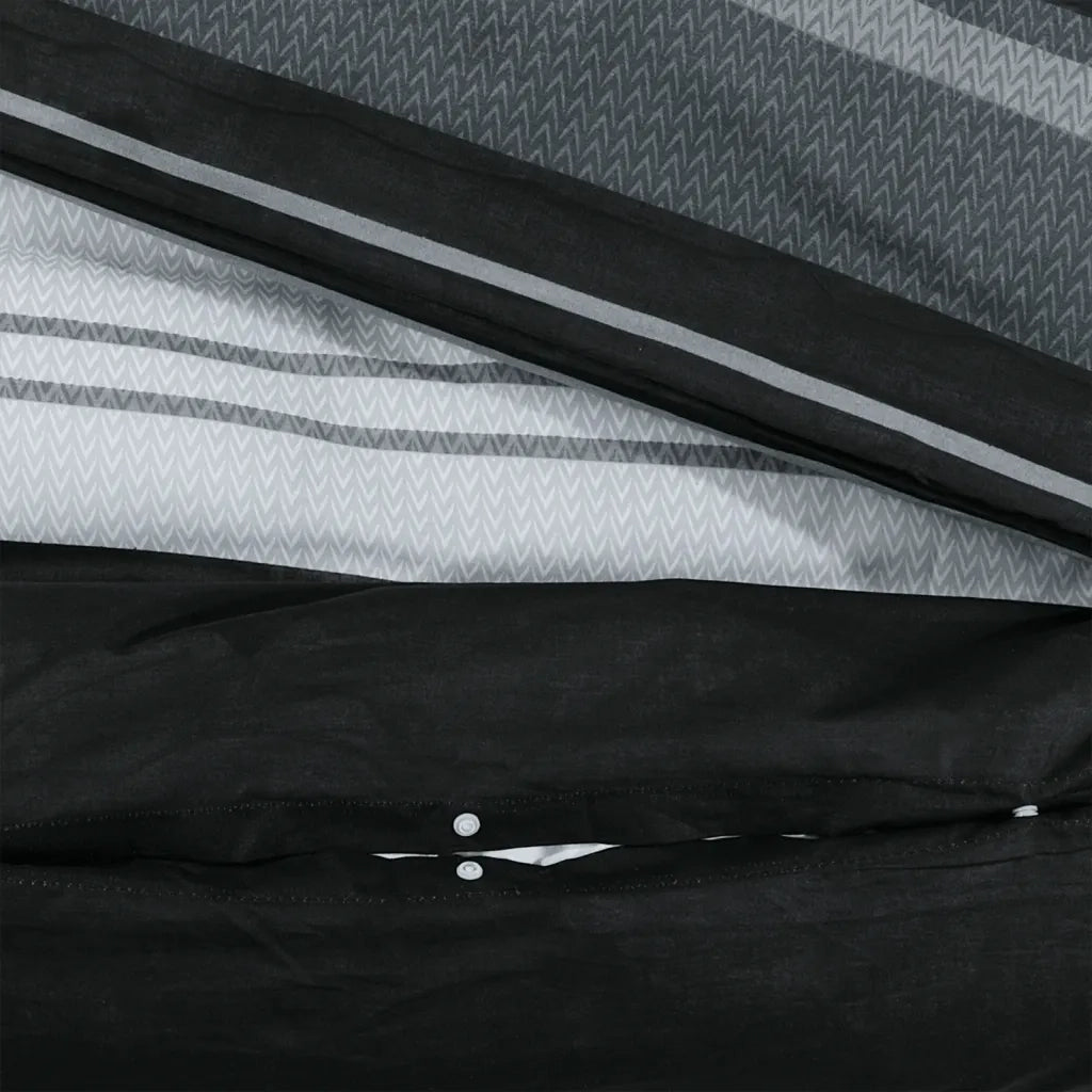 Set Copripiumino Nero e Bianco 260x240 cm in Cotone 136498