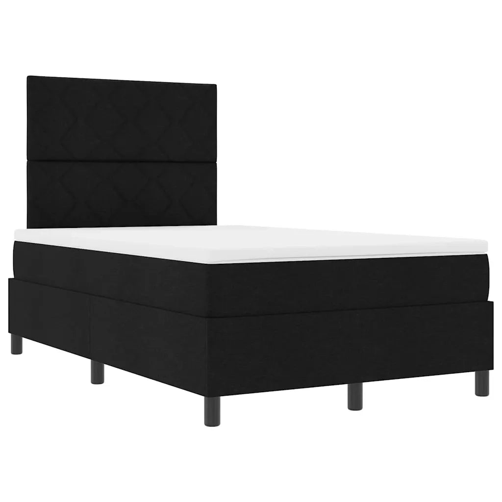 Letto a molle con materasso Nero 120 x 190 cm Tessuto 3339450