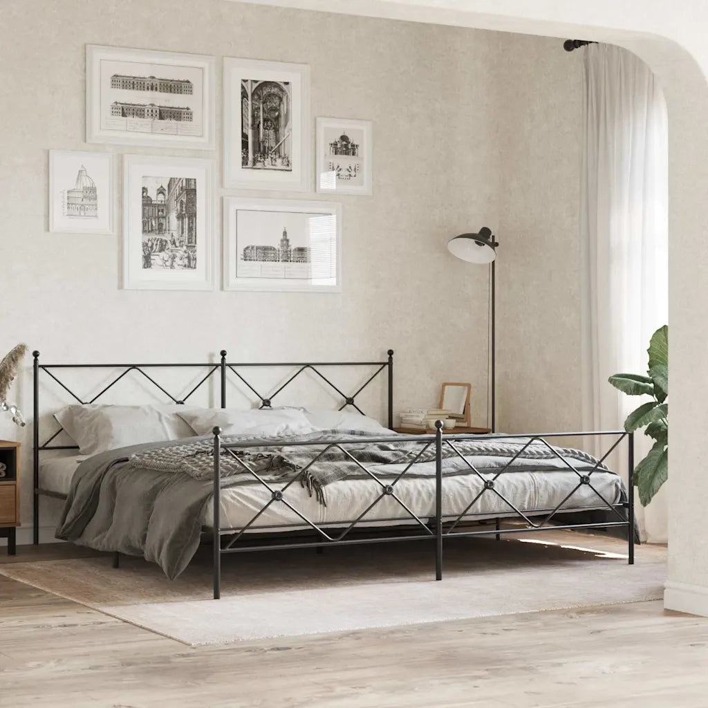 Testiera-Testata del letto in Metallo Nero 200 cm