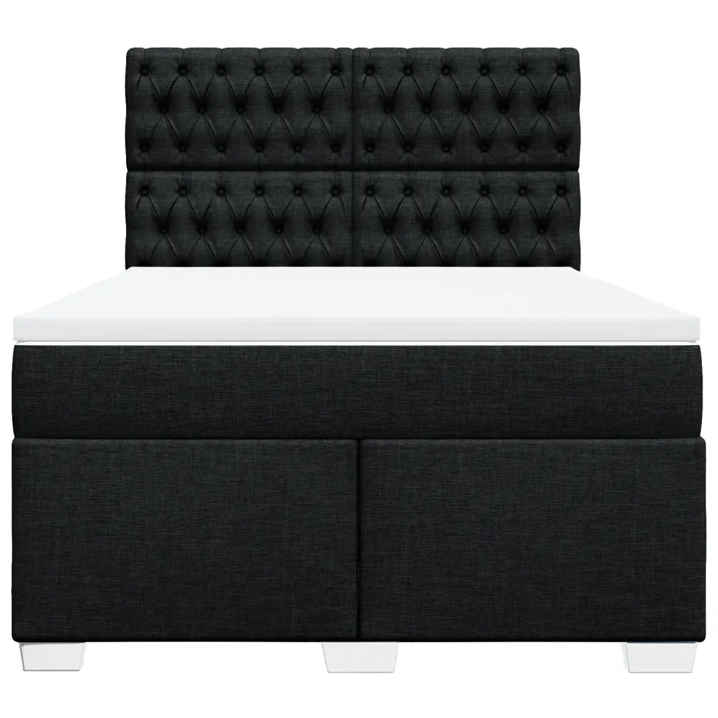 Giroletto a Molle con Materasso Nero 140x200 cm in Tessuto 3290520