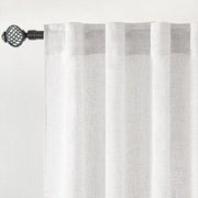 Set di tende a doppia ante in lino lucido per finestre di balcone - soggiorno camera da letto - 245 x 140 cm - bianco cristallo.