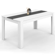 IDMarket - GEORGIA Tavolo da pranzo rettangolare bianco e grigio per 8 persone 160 x 80 cm