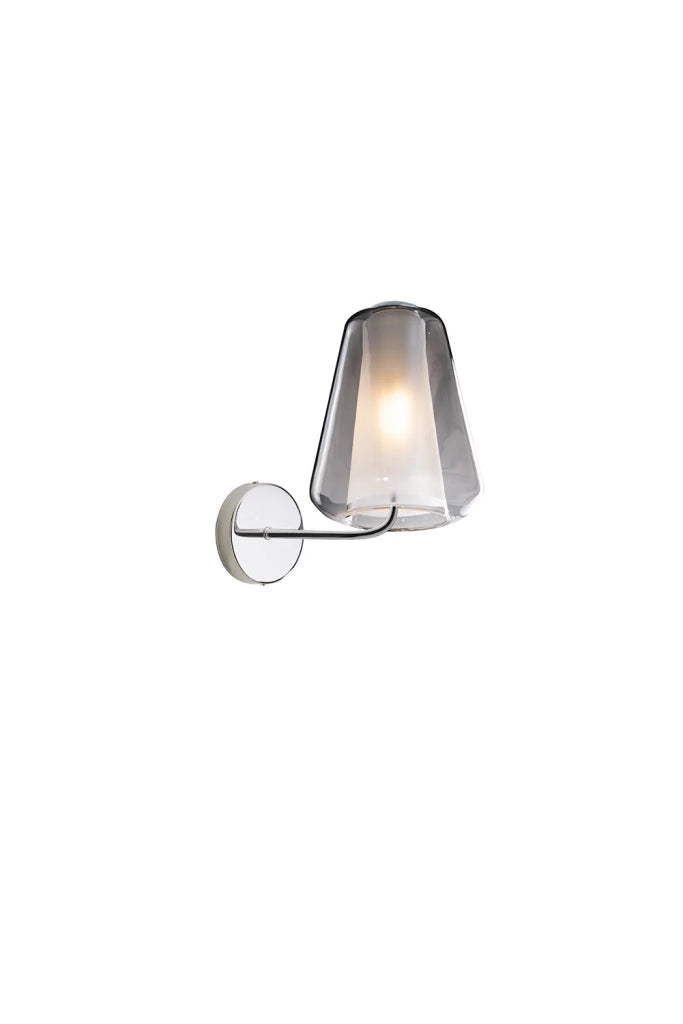 Applique Contemporanea Double Skin Gamma Metallo Cromo Vetro Fumè 1 Luce E27
