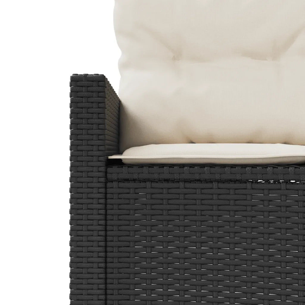 Divano Giardino Tavolo e Cuscini Semicircolare Nero Polyrattan 3318517