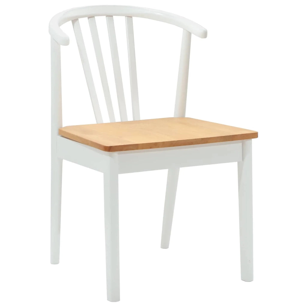 Sedia da pranzo 2 pcs bianco e naturale 42020398