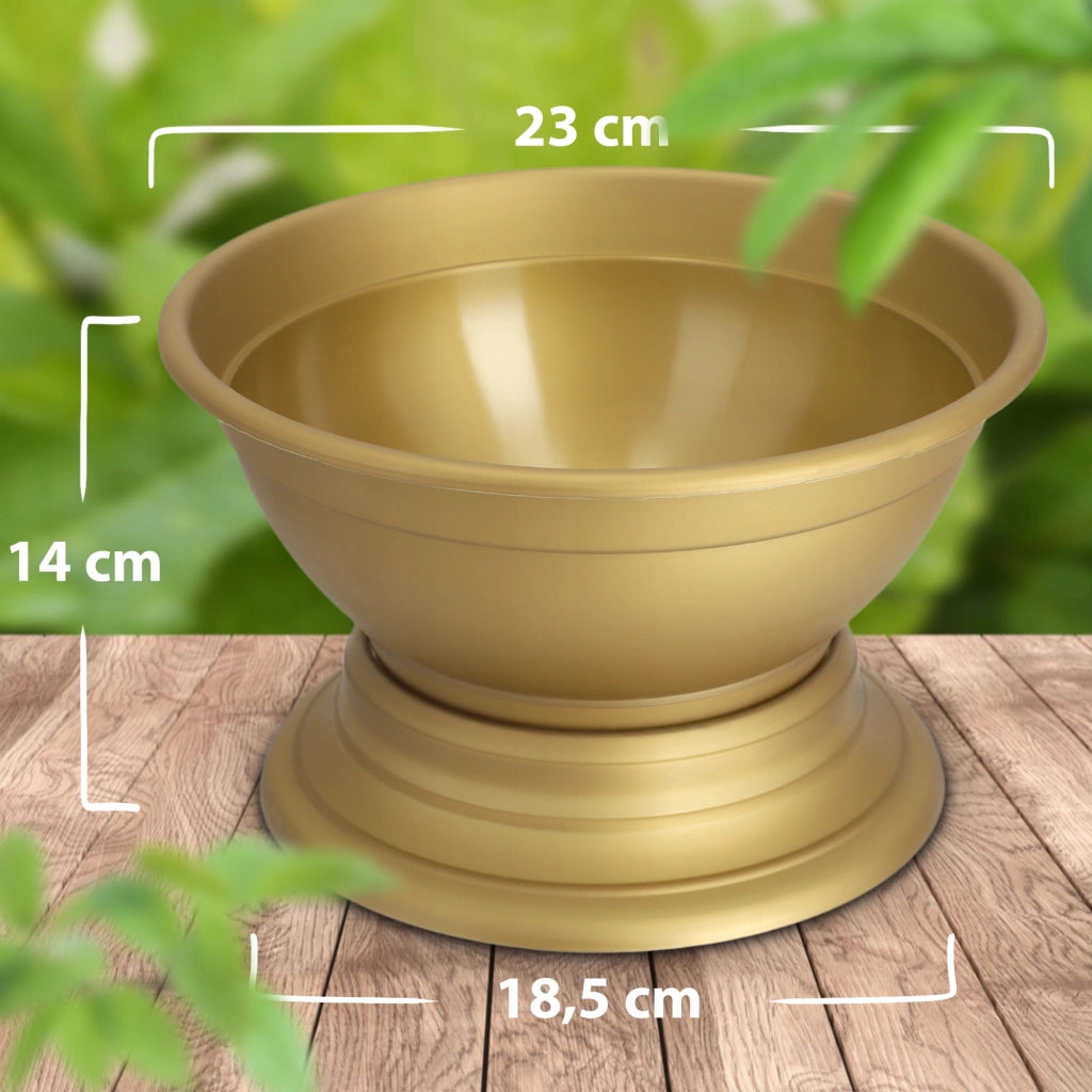 Vaso da fiori KADAX per lapide da cimitero, con coperchio in plastica, 22 cm.