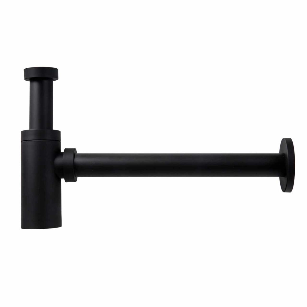 Sifone design a bottiglia universale per lavabo in abs - nero matt