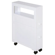 Mobiletto da Bagno con Cassetti Salvaspazio ¨C Minimal ¨C Legno Bianco 16x52x71.5cm