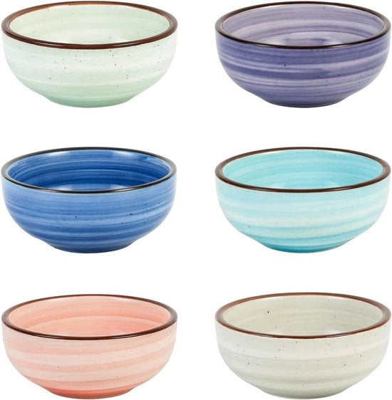 Dip per condimenti ceramici 2,8 oz - Set da 6 - Colori a gradiente - Per antipasti e contorni