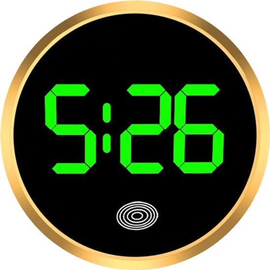 Autoklok digitale per il cruscotto, con display LED a LED a schermo touch, compatibile con il cruscotto, con illuminazione dorata e verde.