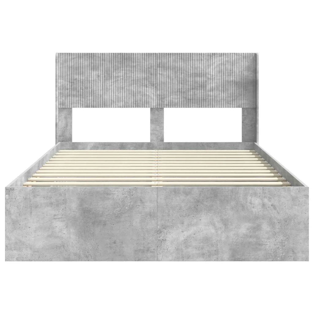 Struttura del letto con stoccaggio e testata Grigio Cemento 3414214