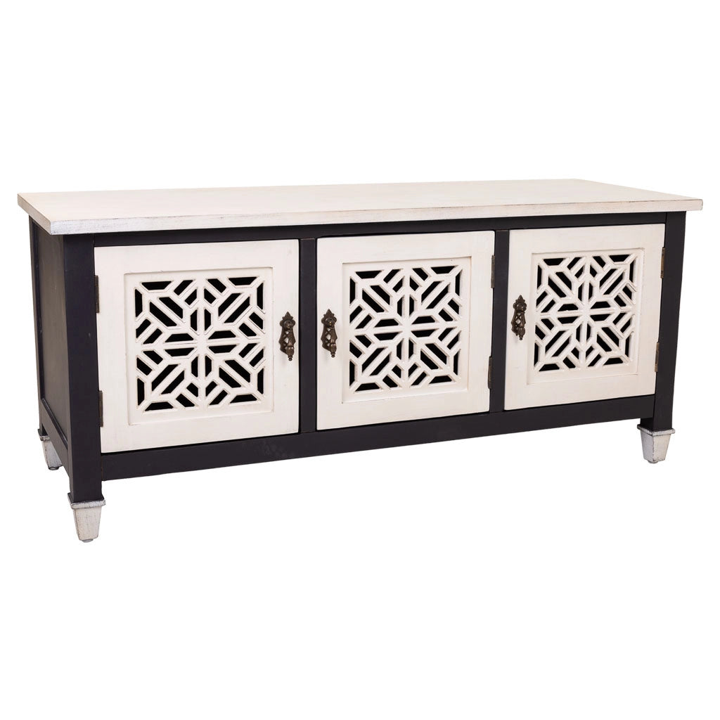 Mobile base in legno bianco 105,5x40x46h