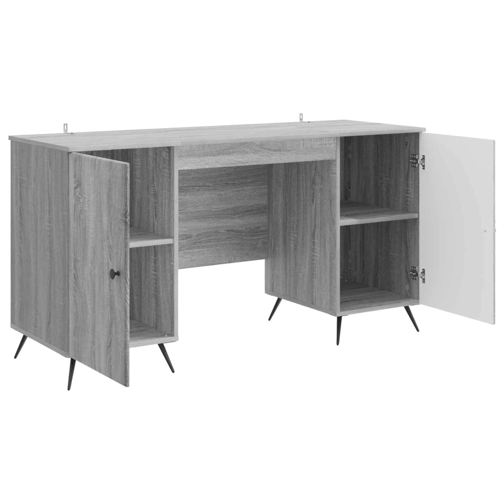 Scrivania | Tavolo da Ufficio Grigio Sonoma 142,5 x 50 x 75 cm Legno ingegnerizzato