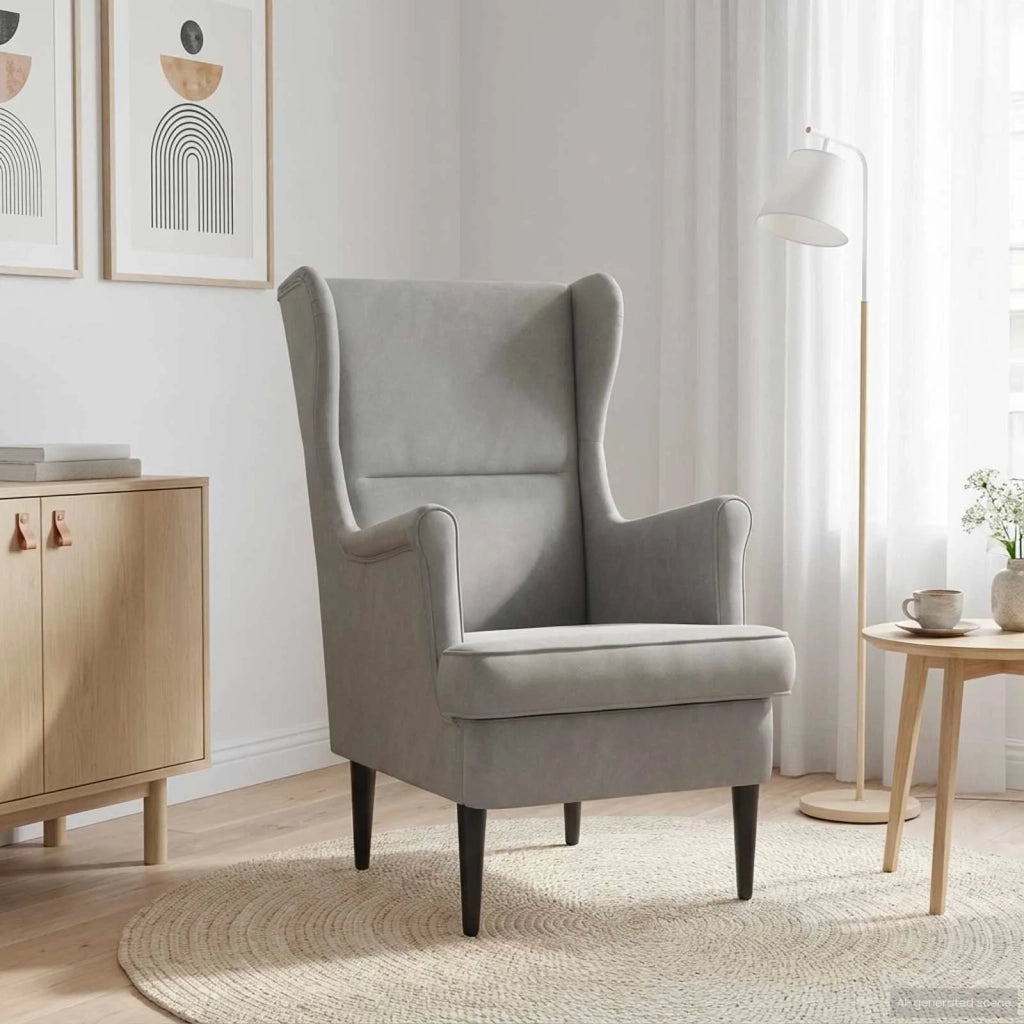poltrona Grigio chiaro Velluto 42029863