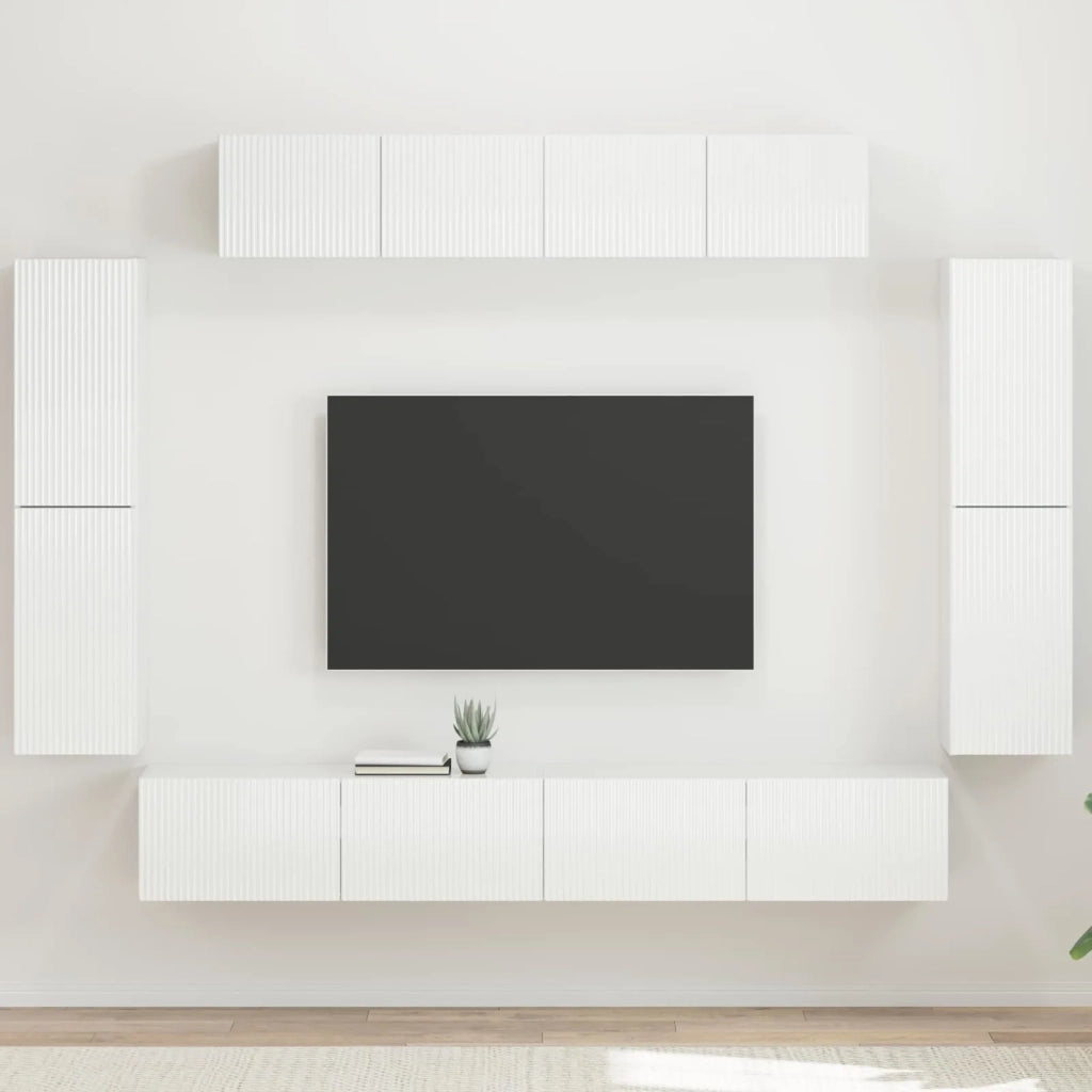 Mobile TV 8 pcs Bianco Lucido 3409145