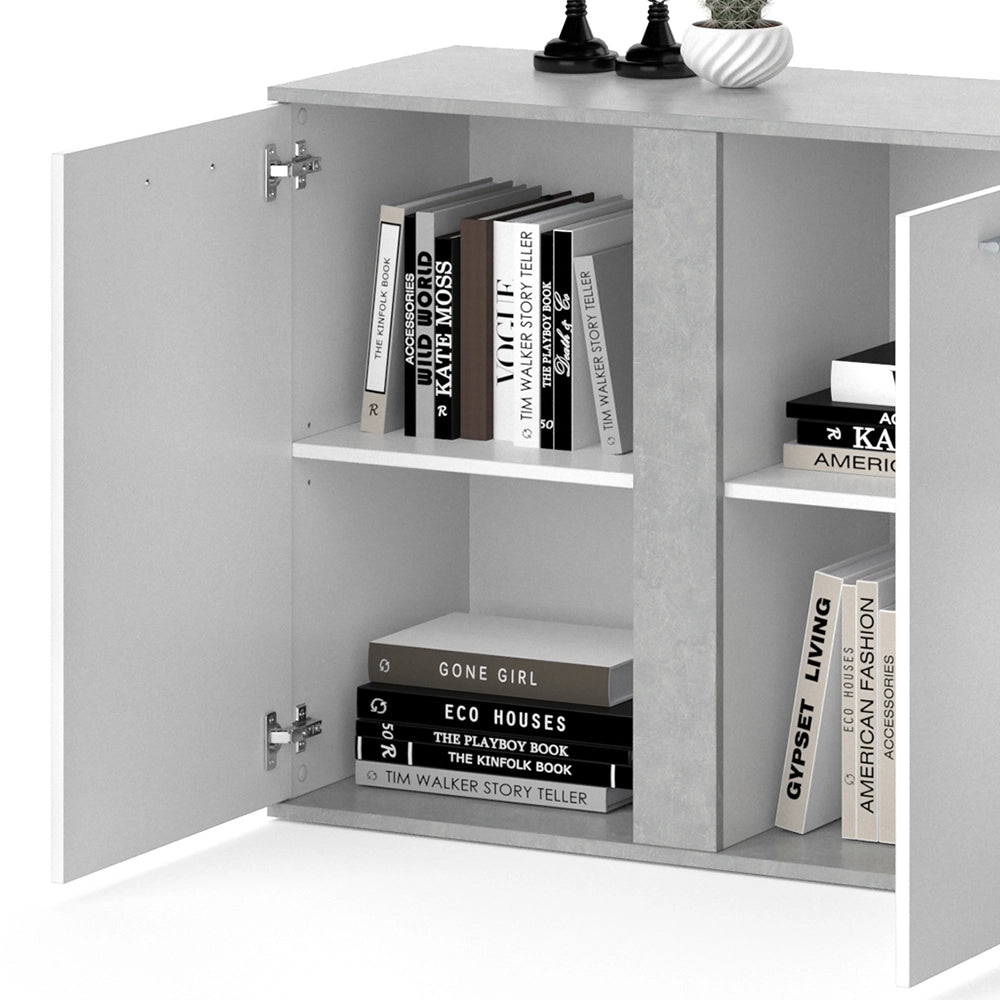 Vicco Credenza Calcestruzzo 40 x 80 cm con ante