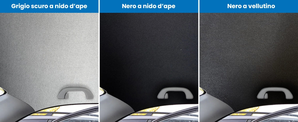 Kit Riparazione Tessuto Cielo Auto - Nido D'ape Nero Con 2 Colle a Pennello - Misura 1,50 x 3 m - Adatto anche per Pannelli Portiere e Pantoni