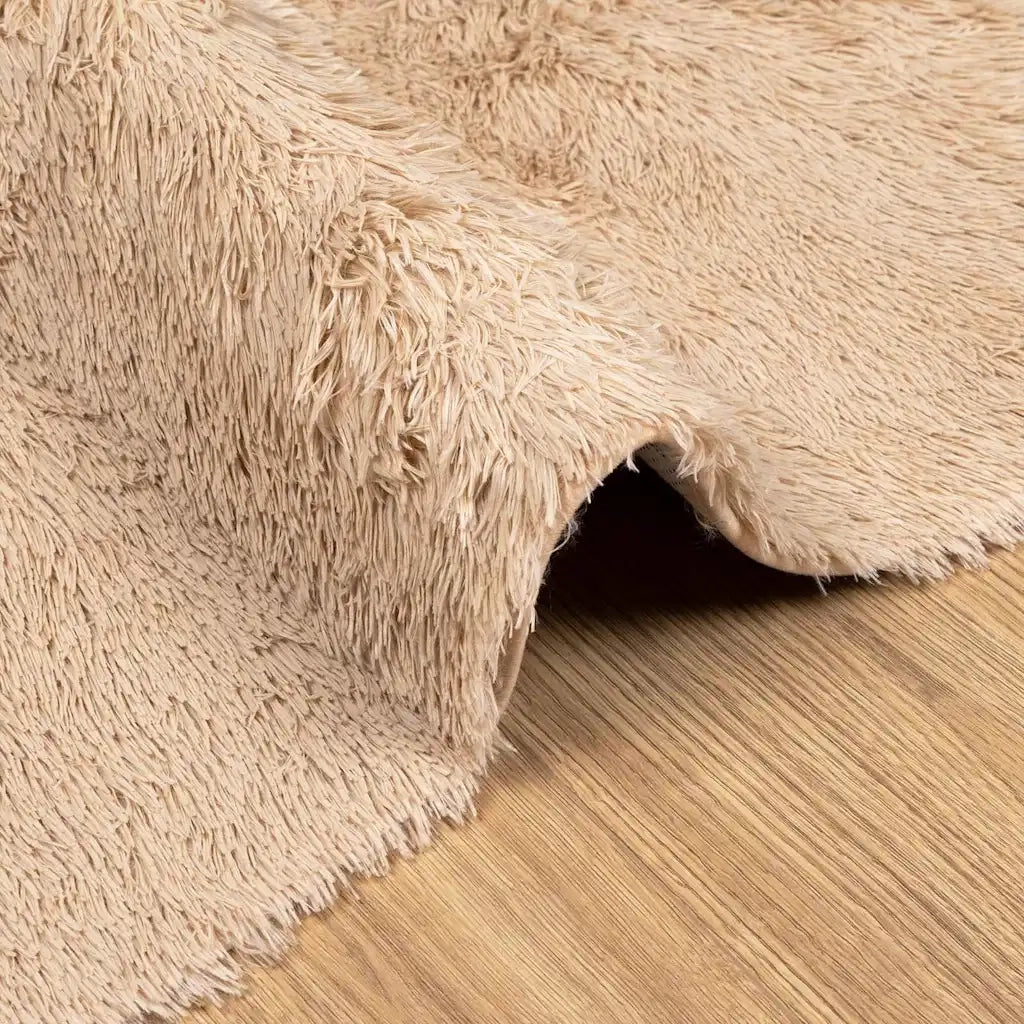 Tappeto Shaggy a Pelo Lungo NAVARRA Beige 80x150 cm poliestere 4102813