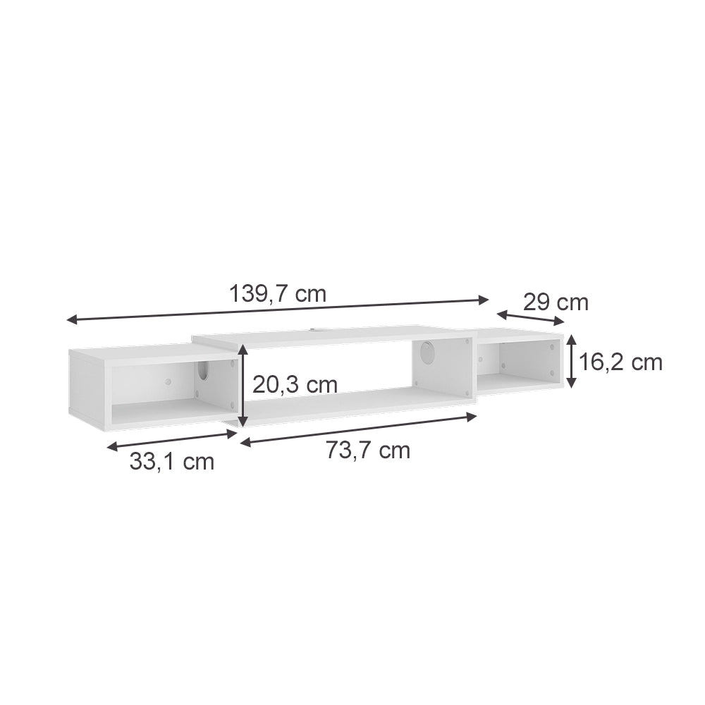 Vicco Mobile tv Bianco 139.7 x 20.3 cm con ripiani aperti