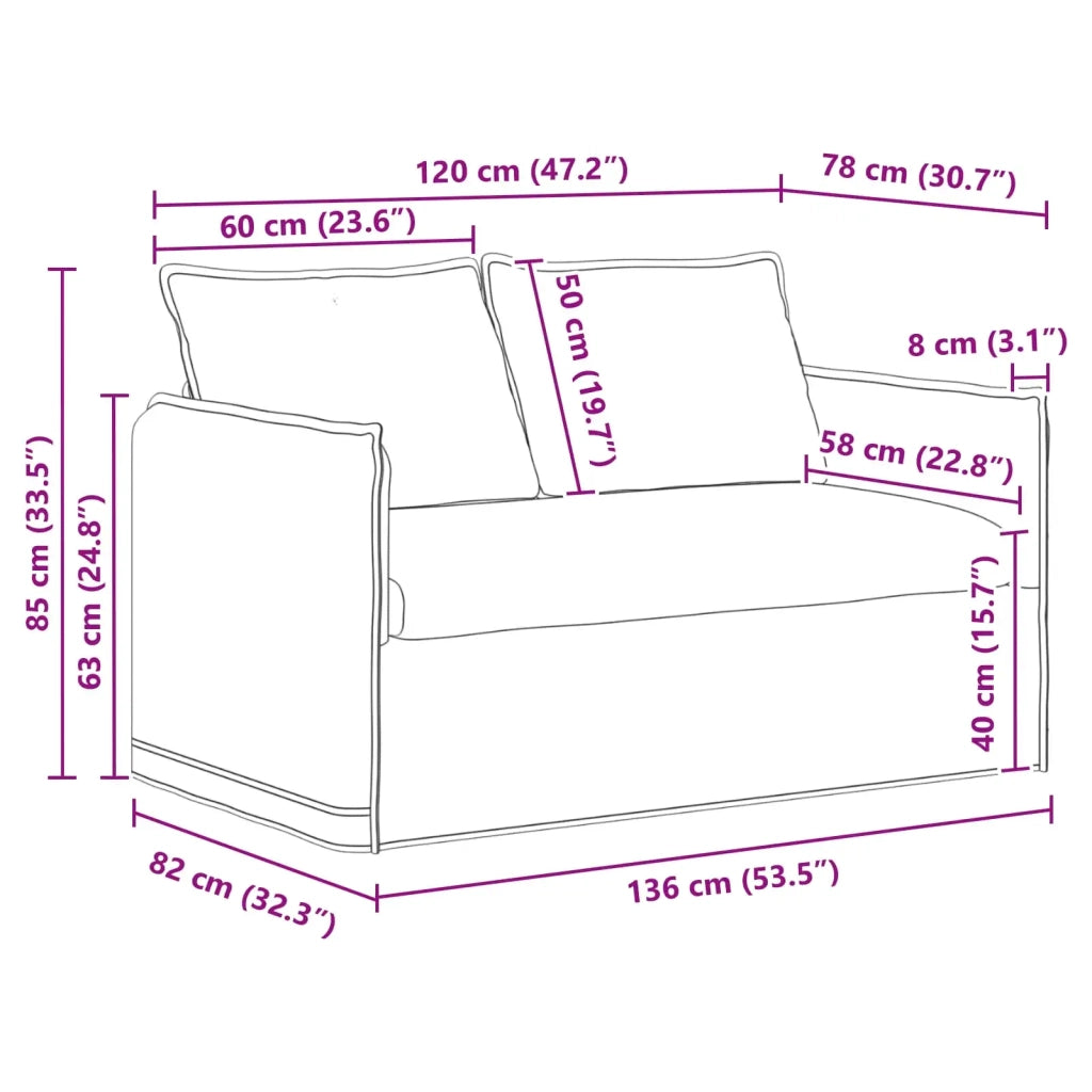 Divano Blu 136 x 82 x 85 cm Tessuto 42024517