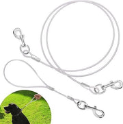 Cinturone per cani resistente al morso - 6,6 m cavo in acciaio cinturone per cani con maniglia rimovibile maniglia corta cinturone per cani catena in acciaio cavo in acciaio per cani con teste doppie cavo per cani da piccoli a medi grandi.