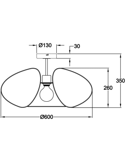 Plafoniera Fassa Ø60cm in metallo colore Oro opaco, attacco E27 40W, design moderno ed elegante per illuminazione d'interni, IP20 - Fassa