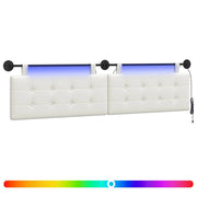 Testiera | Testata sospesa Con luce LED Bianco Similpelle