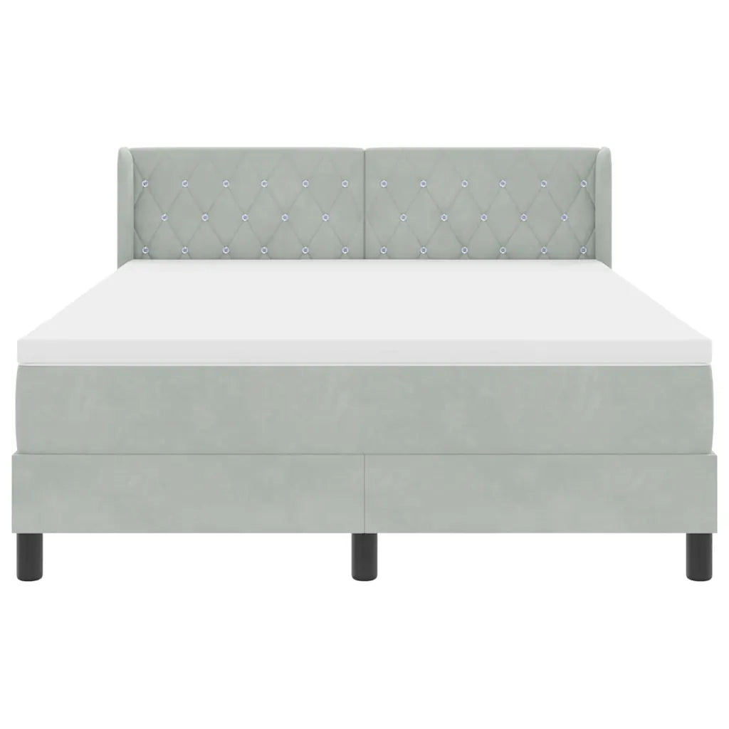 Letto a molle Grigio chiaro 200 x 140 cm Poliestere