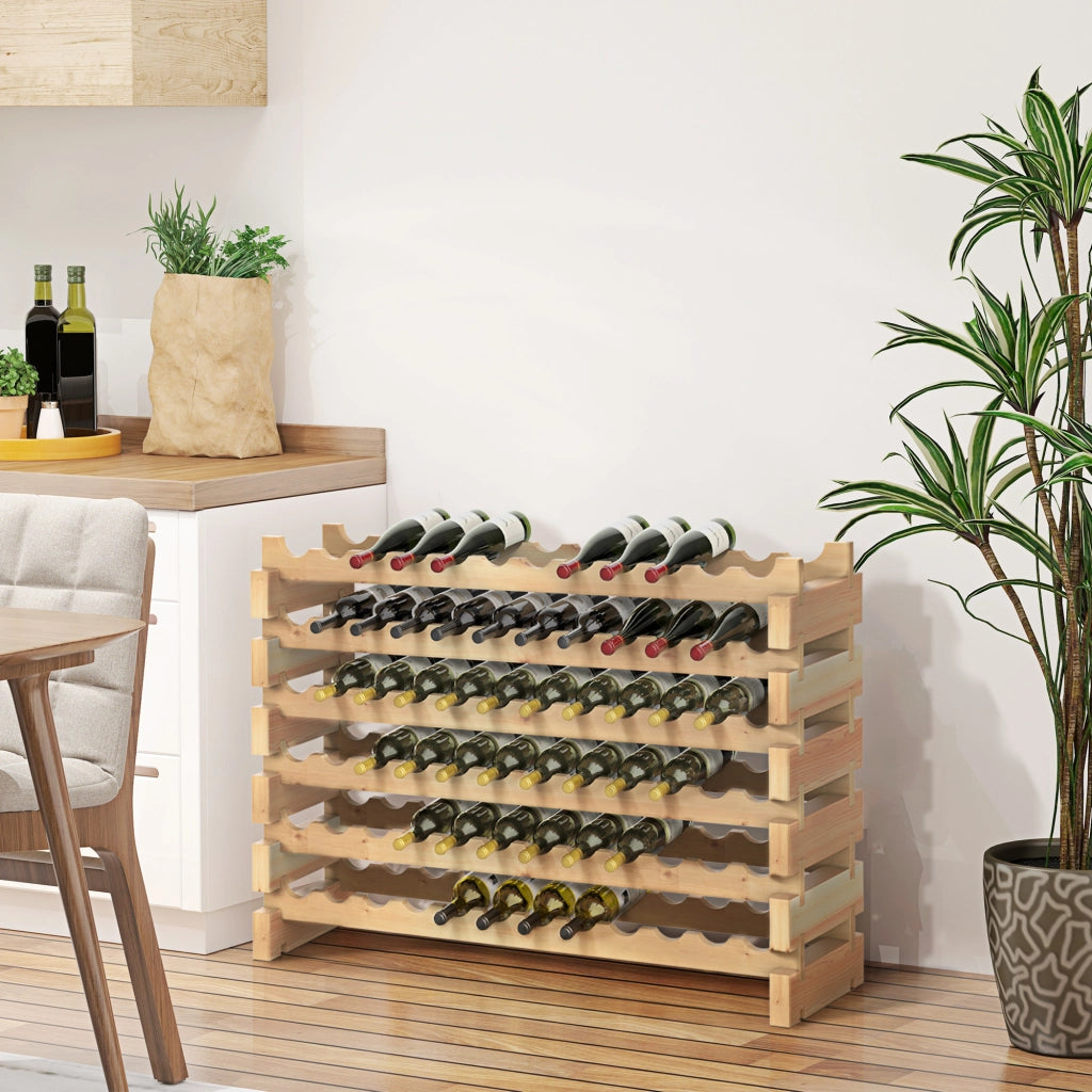 Libreria per vini 6 livelli ¨C Minimal ¨C 114x28x85cm legno pino naturale