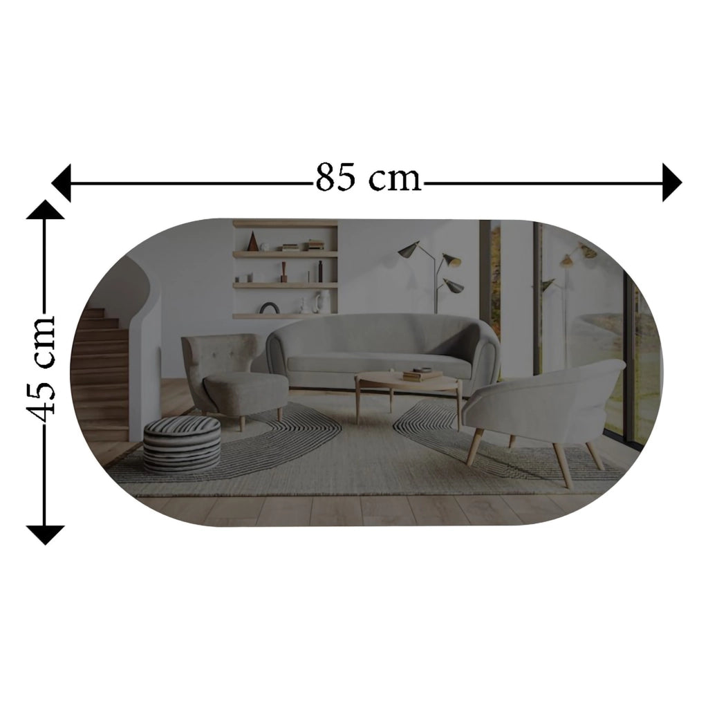 Teco, Specchio Forma Ovale, 45x85h cm Grigio Scuro