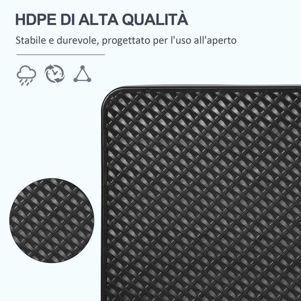 Base per Ombrellone 99,7x99,7x8,3 cm set 4 Pezzi Impilabili in HDPE Nero