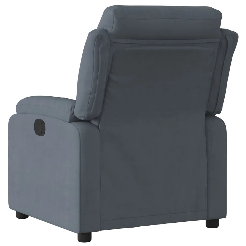 Poltrona | Sedia Relax Reclinabile Grigio Scuro in Velluto