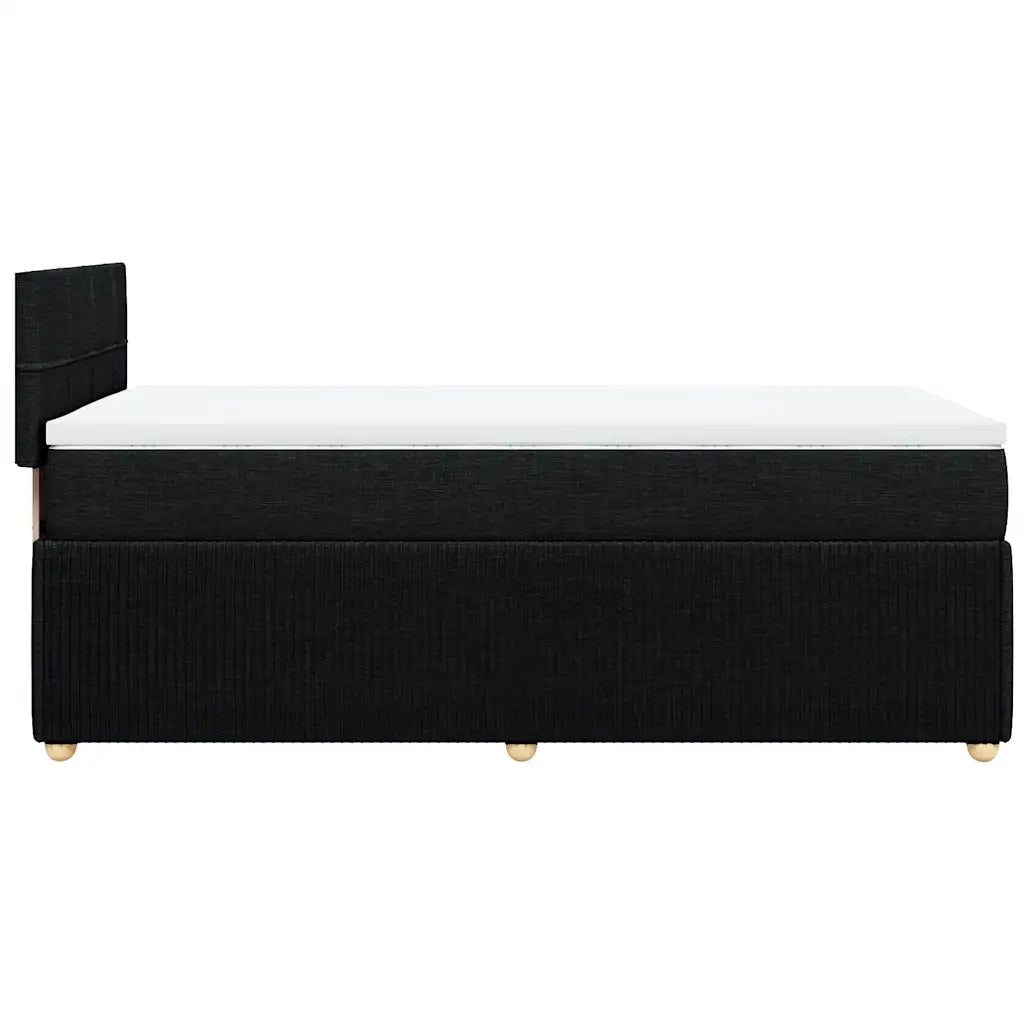 Giroletto a Molle con Materasso Nero 80x200 cm inTessuto