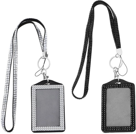 Supporto di Spalla con Bling - 2x Supporti di Spalla con Strass - 2x Cinture - Materiale PU - Sicuro e Solido - 44cm Lunghezza - Porta Documenti