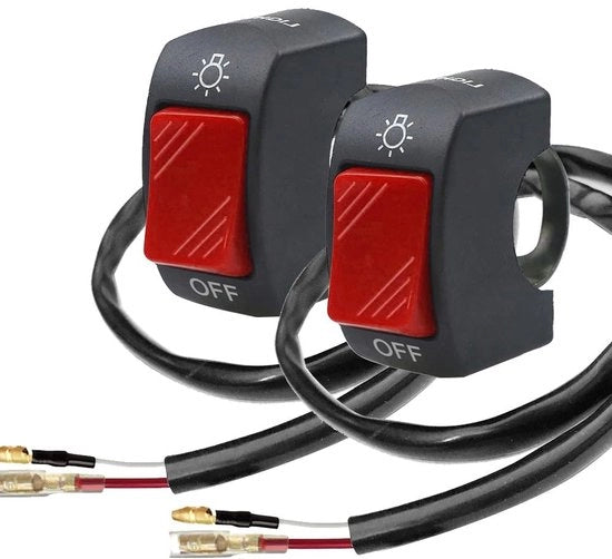 Stuurschakelaar multifunzionale per motocicletta - 2 pezzi - colore rosso - pulsante - adatto per motociclette U5 U7 U2 - 7/8 pollici 22mm