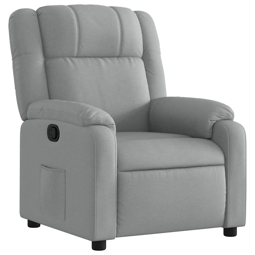 Poltrona | Sedia Relax Reclinabile in Tessuto Grigio Chiaro