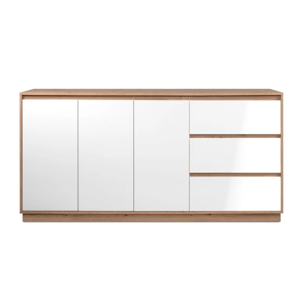 Credenza Phoenix 51A con 3 ante e 3 cassetti rovere e bianco 178x40x88H