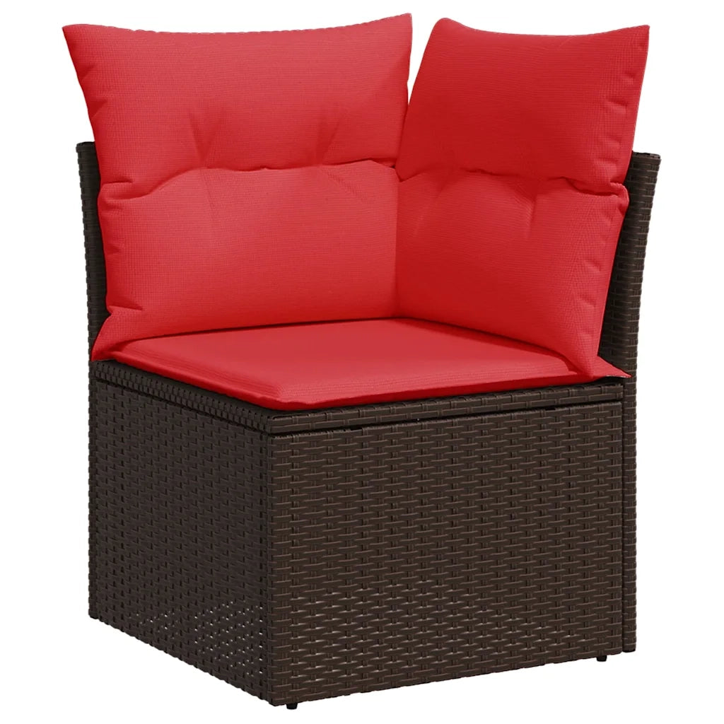 Set Divani da Giardino 8 pz con Cuscini Marrone in Polyrattan 3269324