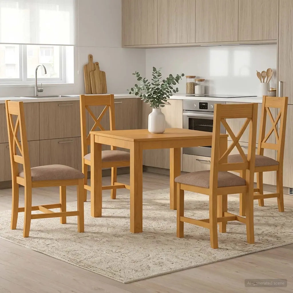 Set da pranzo 5 pz Grigio Legno di Quercia Massello 3430344