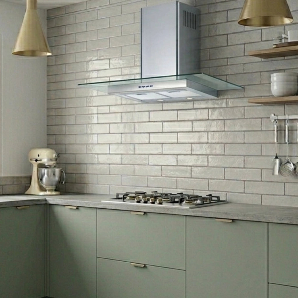 Cappa a parete con 3 velocità LENIA VETRO cm 90 - Inox - 500 m3/h