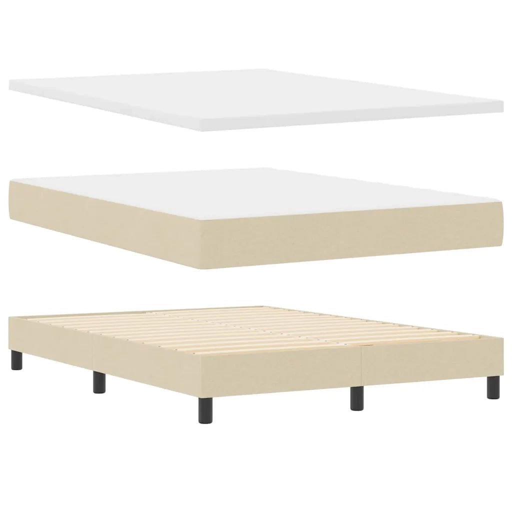 Letto a molle con materasso con led Crema 140 x 190 cm Tessuto