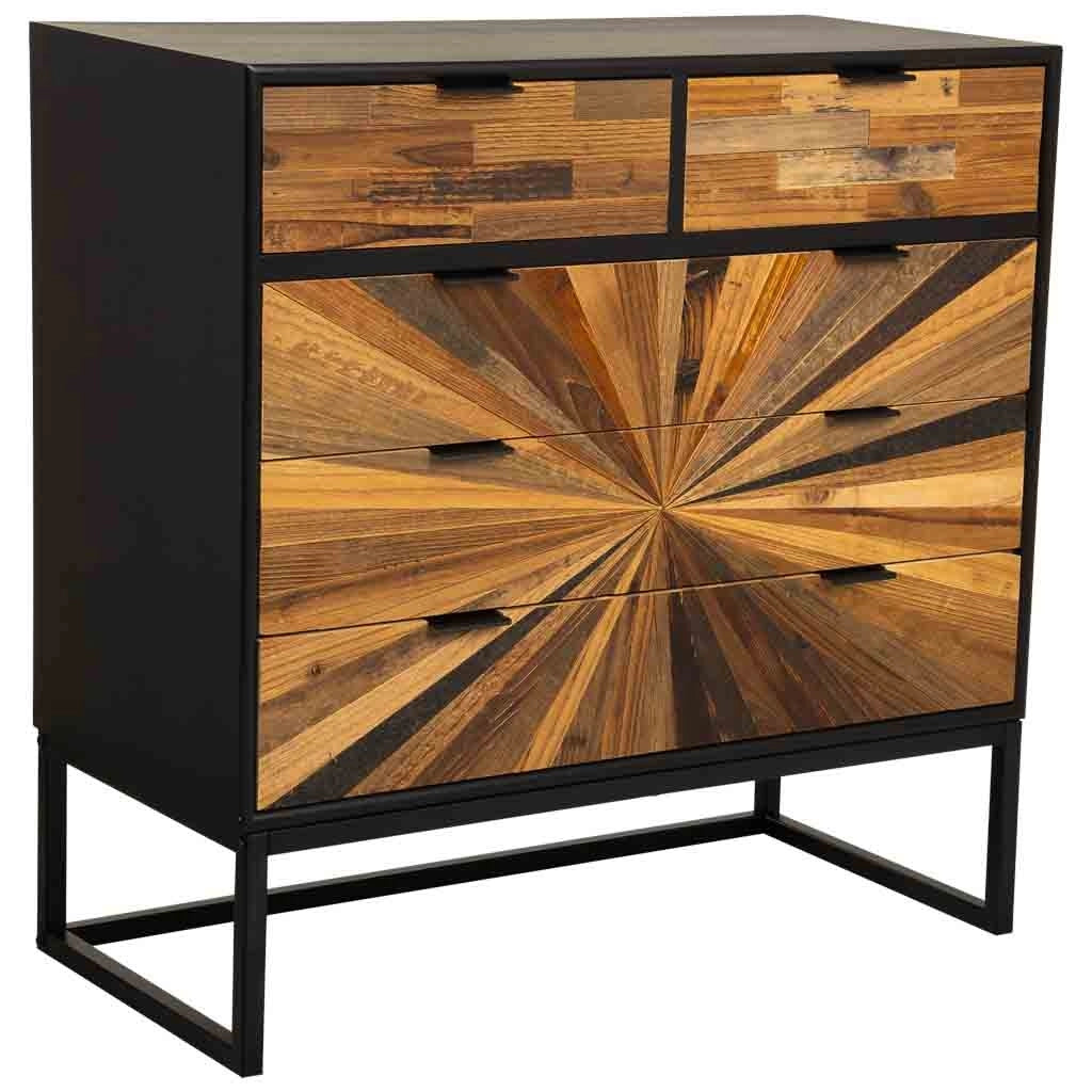 Credenza in legno di recupero marrone 80x39,5x81h cm