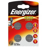 Energizer CR2032 Batterie a Bottone al Litio 3V Confezione da 4 Pezzi Lunga Durata fino a 10 Anni