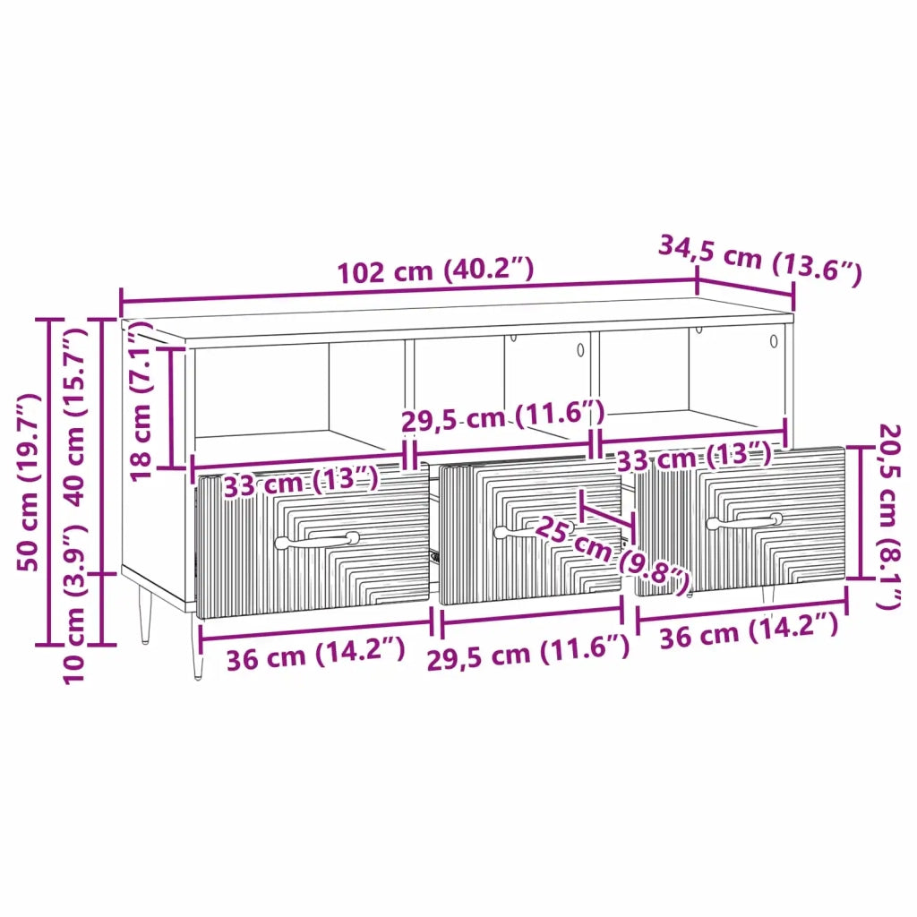 Mobile TV | Armadietto TV | Mobile Porta TV Rovere Sonoma 102 x 34,5 x 50 cm Legno ingegnerizzato