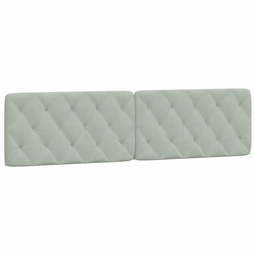 Cuscino Testiera Grigio Chiaro 200 cm in Velluto