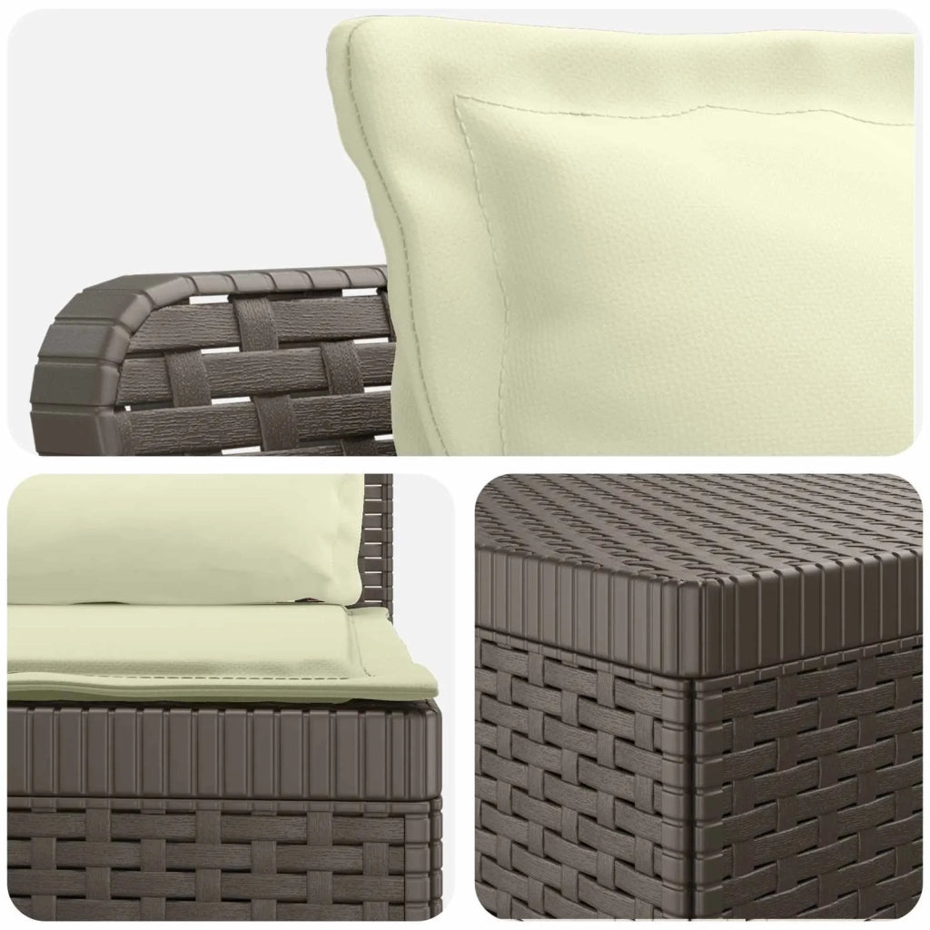 Divano da esterno-Divano da Giardino 3 posti con cuscini in look rattan PP 318264