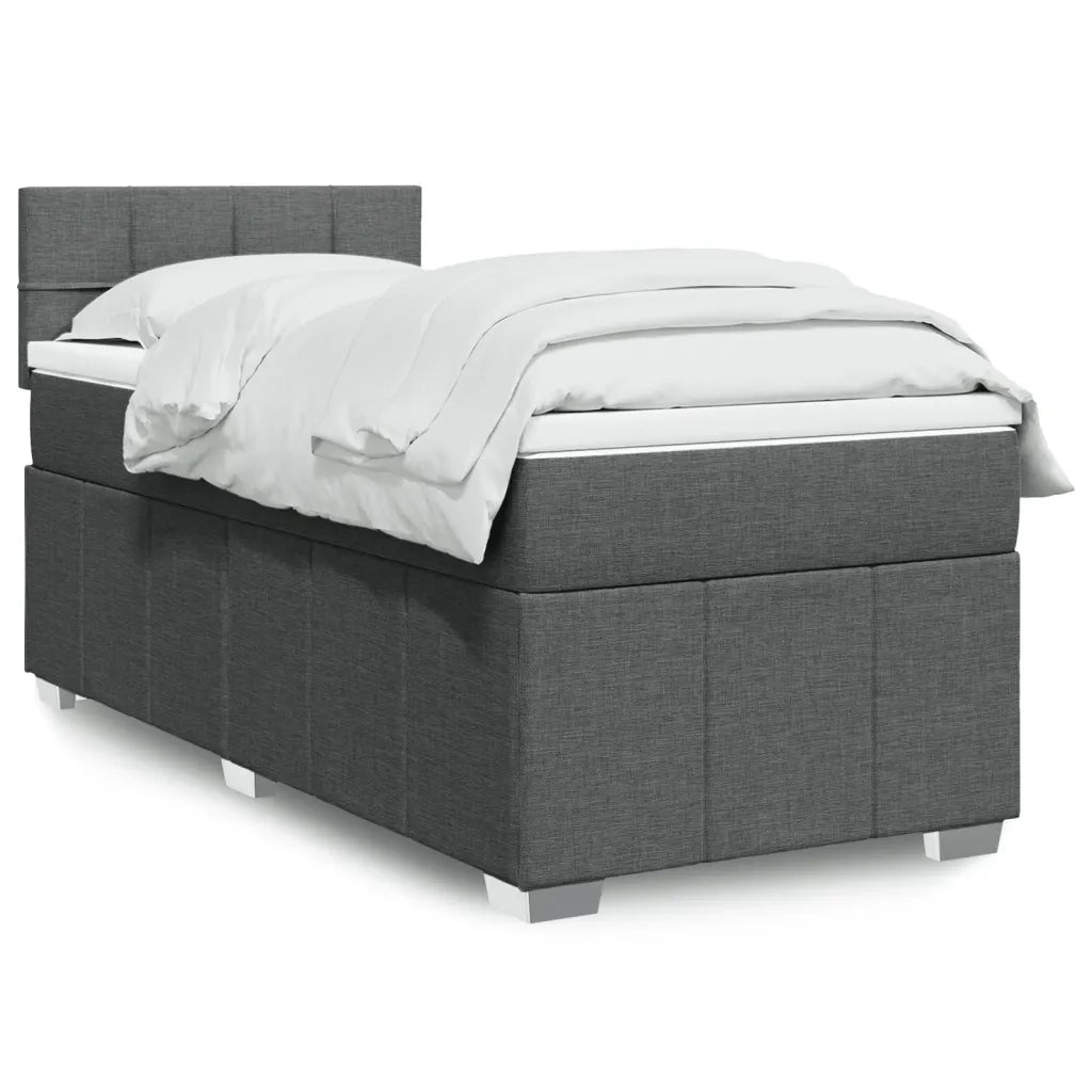 Giroletto a Molle con Materasso-Struttura Letto Grigio Scuro 80x200 cm Tessuto 558270