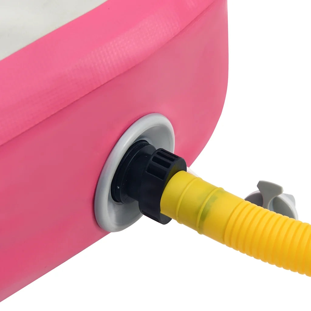 Tappetino Ginnastica Gonfiabile con Pompa 600x100x15cm PVC Rosa CFW1054745